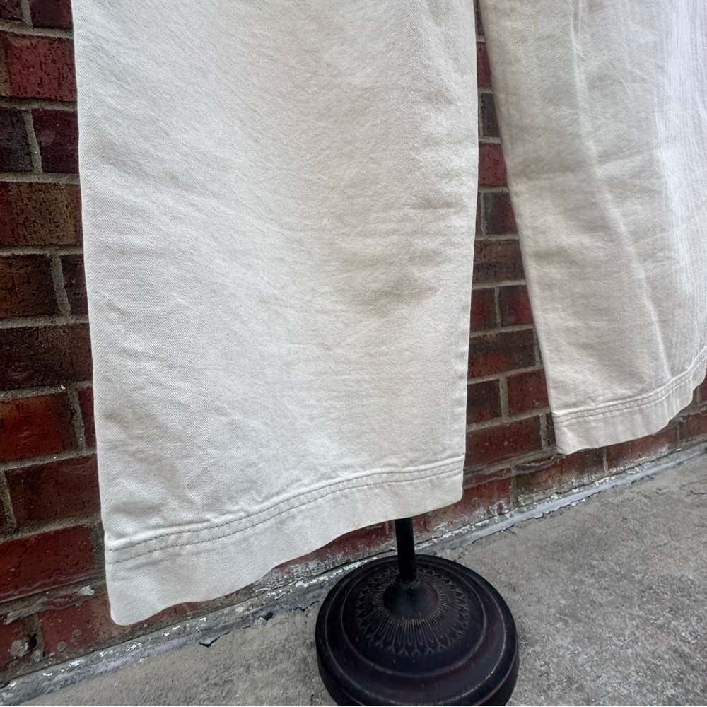 Free People Jean High-Rise Buckle Back Cream Wash Denim Wide Leg Street-Style 8 - Picture 15 of 15